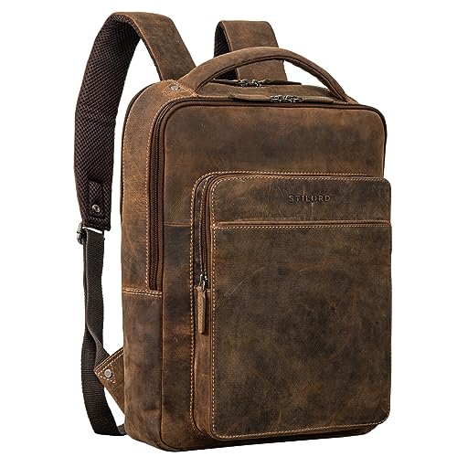 Mochila para ordenador portátil 13 pulgadas de cuero grandes STILORD Nicky