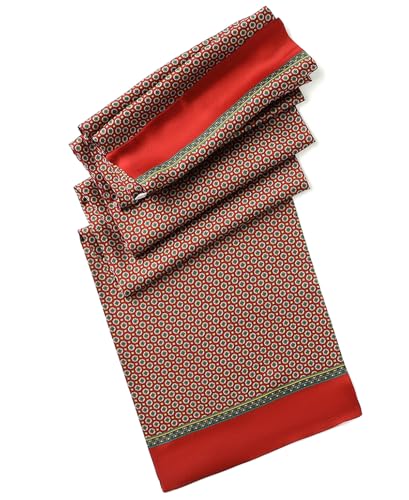 XUYUZUAU Men's 100 Silk Scarf Double Layers Fashion Neckerchief Formal Casual Red