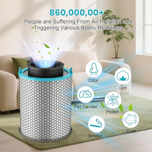 Image of HJ10 Replacement Filter Compatible with Dyson Hush-Jet Air Purifier, 3 in 1 True HEPA High-Efficiency Activated Carbon Filter for Pet Dander for Home Large Room