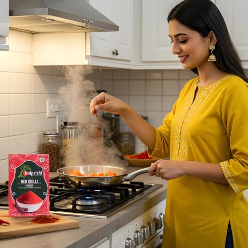 Image of Kalprishi Organic Red Chilly Powder 500 gm| Farm-Grown Natural Mirchi Powder |No Added Colours or Flavours |Red Mirchi Powder 100g x 5| Lal Mirch Powder 500gm | Ideal for Cooking, Pickles, Sauces