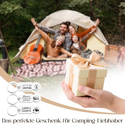BOOMTOP 3pcs Einkaufswagenlöser Camper Geschenke Schlüsselanhänger Camping Geschenk Weihnachten Geburtstag Camper Zubehör Metall Einkaufswagenchip Abnehmbar Einkaufswagen Öffner für Camping-Liebhaber