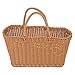 BESPORTBLE Rattan Einkaufskorb Geflochtener Korb mit Henkel Obstkorb Picknickkorb Blumenkorb Wäschekorb Gemüsekorb Zeitungskorb Badezimmer Aufbewahrungskorb für Wohnzimmer Organizer Hochzeit Streukorb