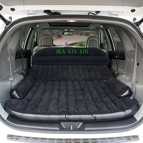 HUAXINXIN SUV Air Mattress Camping Bed,Outdoor SUV Dedicated Mobile Cushion Extended Travel Mattress Air Bed Inflatable for SUV Back Seat,Swimming Sea Beach,Holiday,Fit 95% SUV Black