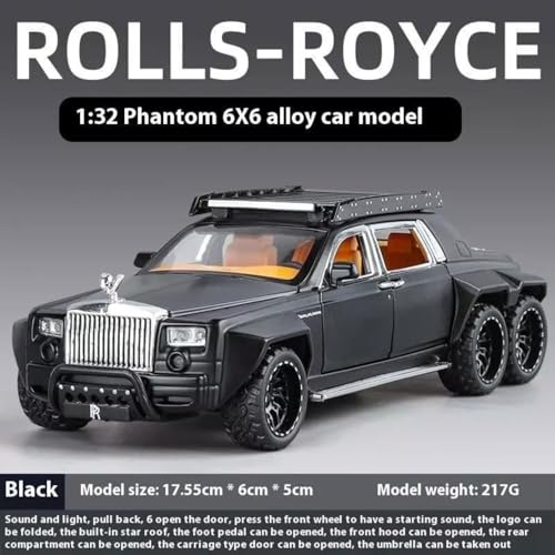 Image of Mashes Metal Diecast 6x6 Wheeler Rolls Royce Model Car for Kids & Collectors | Pull Back Toy Car with Light, Sound, Openable Doors & Bonnet | Luxury SUV Die Cast Car Toy [Color As Per Stock]