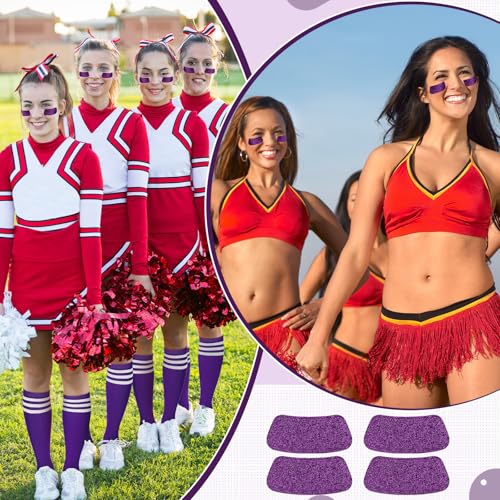 Image of Panitay 2 /12 /16 /24 Pairs Softball Soccer Socks Glitter Eye Black Stickers Team Spirit Accessories for Youth Women Sport Wear