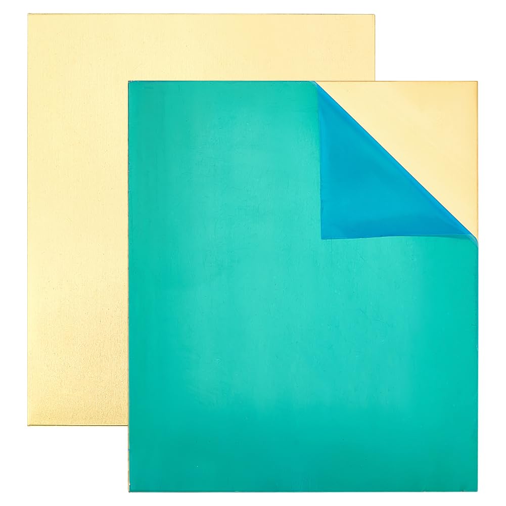 PH PandaHall 2pcs Feuille de Laiton 200x250mm Plaque Laiton 0.5mm Épaisseur, Feuilles de Plaques Plaque de Feuille Mince en Métal pour Bijoux Réparation Électrique Industrie, Amélioration de L'Habitat