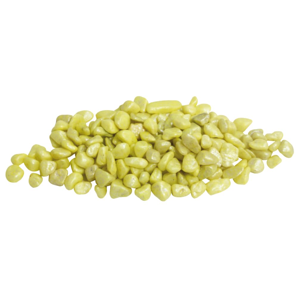 Amtra Fluo Gravel - Décoratif pour Aquarium, Gravier en céramique pour Fond d'aquarium d'eau Douce et salée, sans poussière, Jaune, 350 g