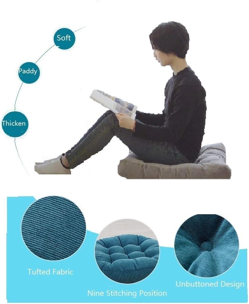 Image of Floor Pillow, Square Meditation Pillow for Seating on Floor Solid Thick Tufted Seat Cushion Meditation Cushion for Yoga Living Room Sofa Balcony Outdoor