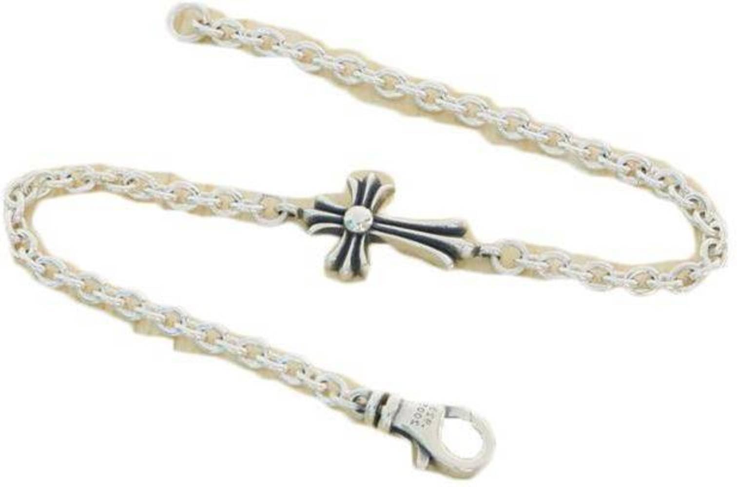 LLXYWJ Bracciale Punk Fashion People Cento croci Bracciale per Uomo e Donna Argento Sterling 925 con Vecchio intarsio personalità Hip-Hop Coppia Gioielli a Mano
