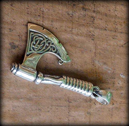 Pingente Viking Machado Ax Celtic Knot - Pura Prata de Lei - Mediawine…
