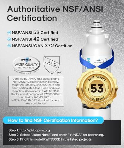 Image of ICEPURE PLUS 46-9490 NSF /ANSI 53 & 42 Certified Refrigerator Water Filter | Remove Lead, Replacement for LG LT800P, ADQ73613401, ADQ73613408, ADQ75795104, LMXS30776S, LSXS26366D, Kenmore 9490, 3PACK