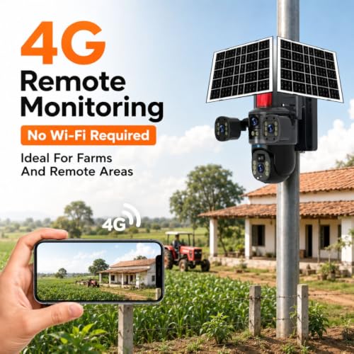 Image of XUGA - Cybernautt X10U Dual Solar 12MP 3 Lens PTZ Solar 4G Sim Outdoor CCTV Camera with 3 View | 360 | Night Vision | Motion Detection| Siren Alarm | 2 Way Audio | IP66 | Use Air-tel 4G Sim