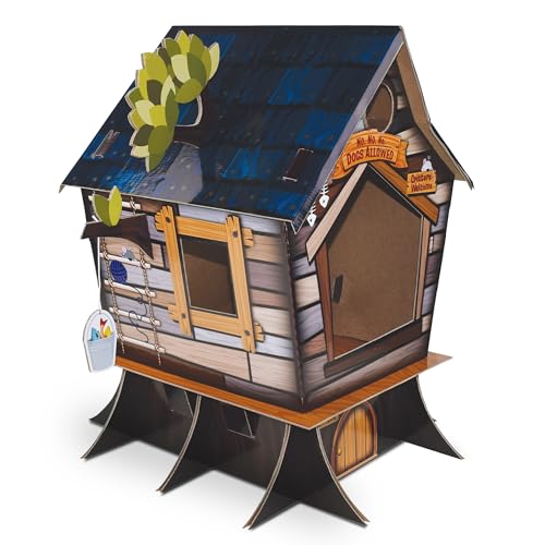 Casita Rascador Torre para Gatos de Cartón Natural miniatura 1