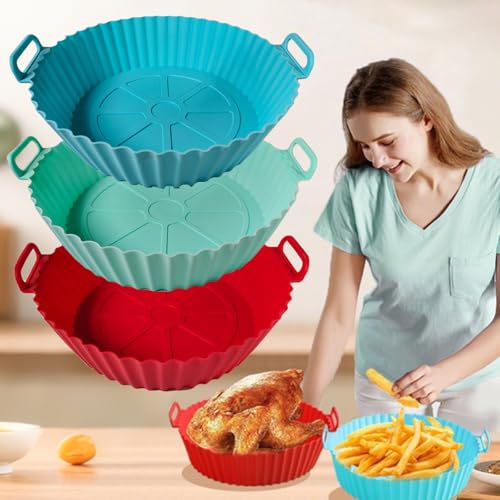 Confezione da 3 fodere in silicone riutilizzabili per friggitrice ad a...