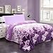 JML Plush Blanket King Size (90" x 102"), 300GSM Super Soft Warm Printed Flannel Fleece Blanket for Couch and Sofa, Purple Floral