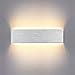 Produktbild Temgin LED Wandleuchte 12W Warmweiß 30CM Moderne Wandlampe Silber für Schlafzimmer Wohnzimmer Treppenhaus Korridor Gebürstetes Aluminium