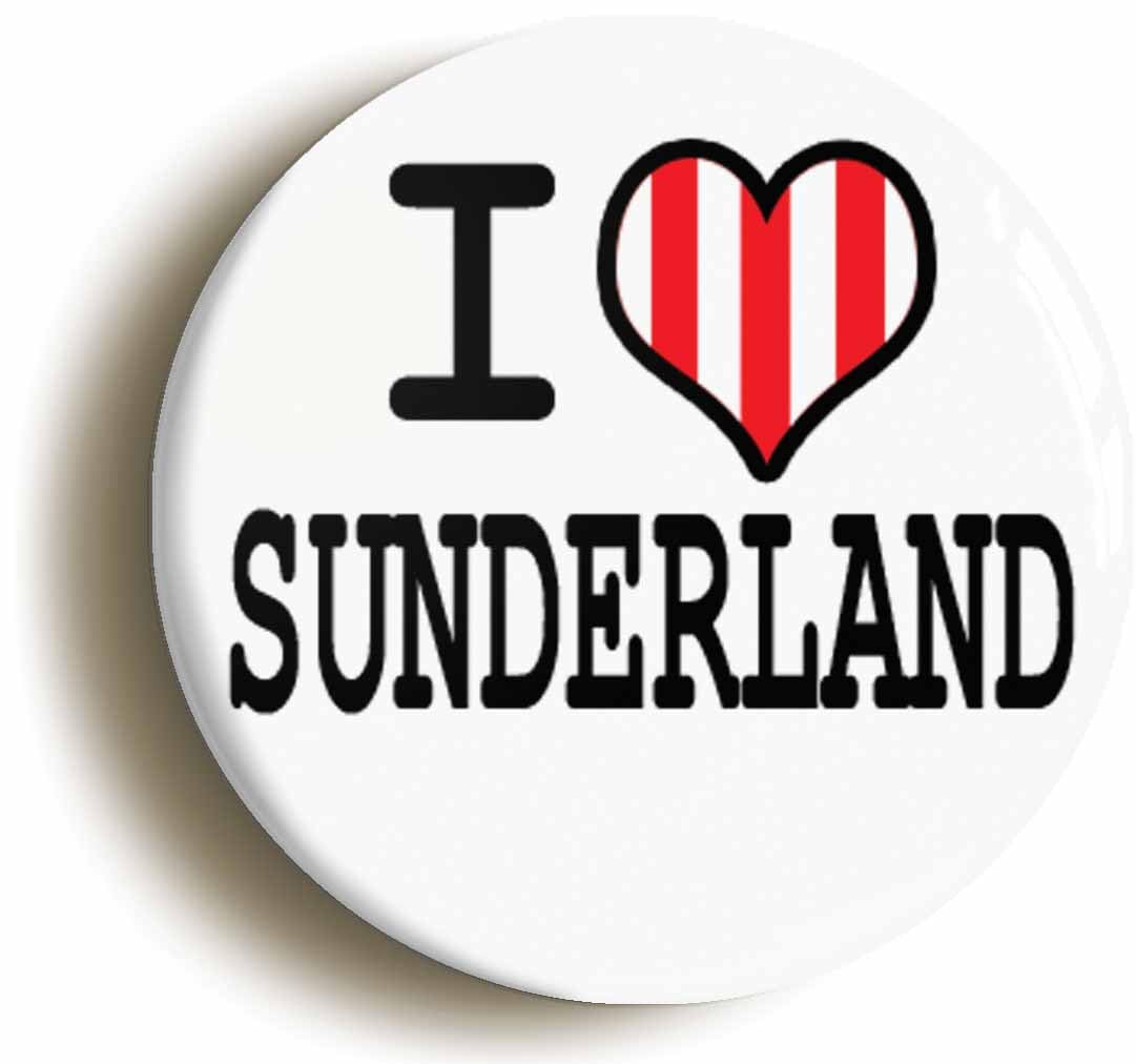 I Heart Love Sunderland Fridge Magnet (Circular 2inch / 50mm diameter)