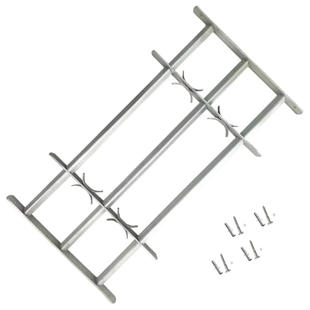 Tidyard Grille de Défense Ajustable à 3 Traverses pour Fenêtre - en Acier Galvanisé - Robuste et Durable - 1000-1500 mm