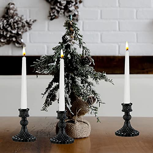 Enjinkail Glass Candle Holder - Black Taper Candlestick Holders, Decorative Candle Sticks Set Of 3, For Formal Events, Wedding, Church, Fall, Holiday Décor, Table Centerpiece Decoration #TOP4