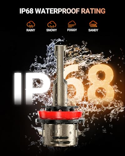 Image of SEALIGHT 9005 H11 LED Bulbs Combo for Fog Light, 1000% 90000LM Super Bright Bulb, 1:1 Mini Size, 6500K White, Non-Polarity 3MIN Plug and Play, 4 Pack