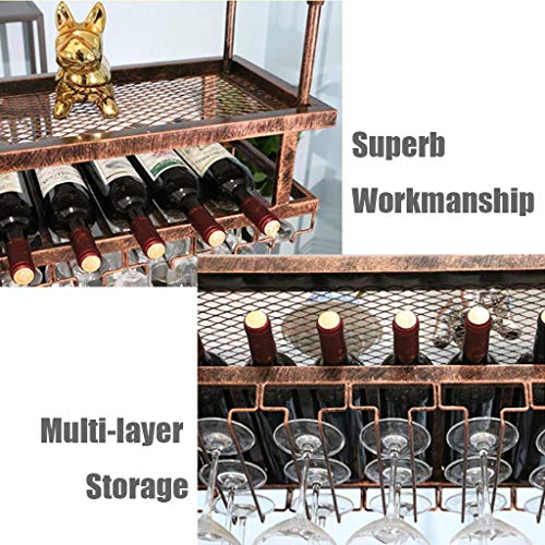 Soporte para vino ajustable 30-60 cm 2 niveles rojo miniatura 3