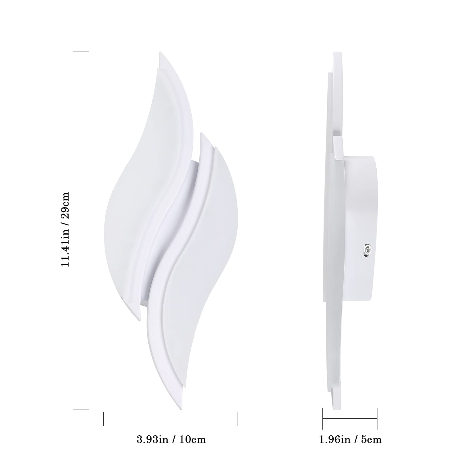 Goeco Applique LED da Parete Interno, Lampada 20W, Moderno in Acrilico per Camera da letto Soggiorno Bagno Corridoio, Luce Bianca Fredda 6500K