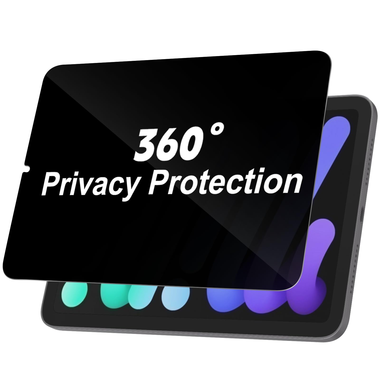 360° Privacy Pellicola Protettiva per iPad mini A17 Pro 2024/ mini 6 | 4 Vie Anti-Spia Pellicola in Vetro Temperato per iPad mini 7a Gen/ mini 6a Generazione 8,3 Pollici