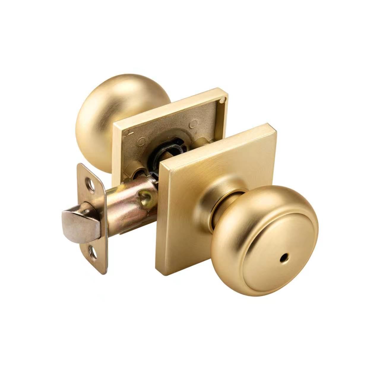Gold Coastal Door Knobs with Lock - Privacy & Security -13
