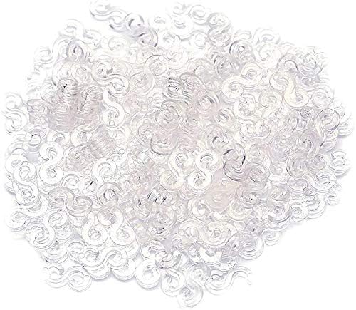 Kuesn 400Pcs S Clips for Loom Bands Bracelet Woven Connector S Clips Multicolor Rubber Band Plastic Connectors for DIY Weaving Bracelet Necklace Jewelry Accessories (Transparent+Colourful) - Image 3