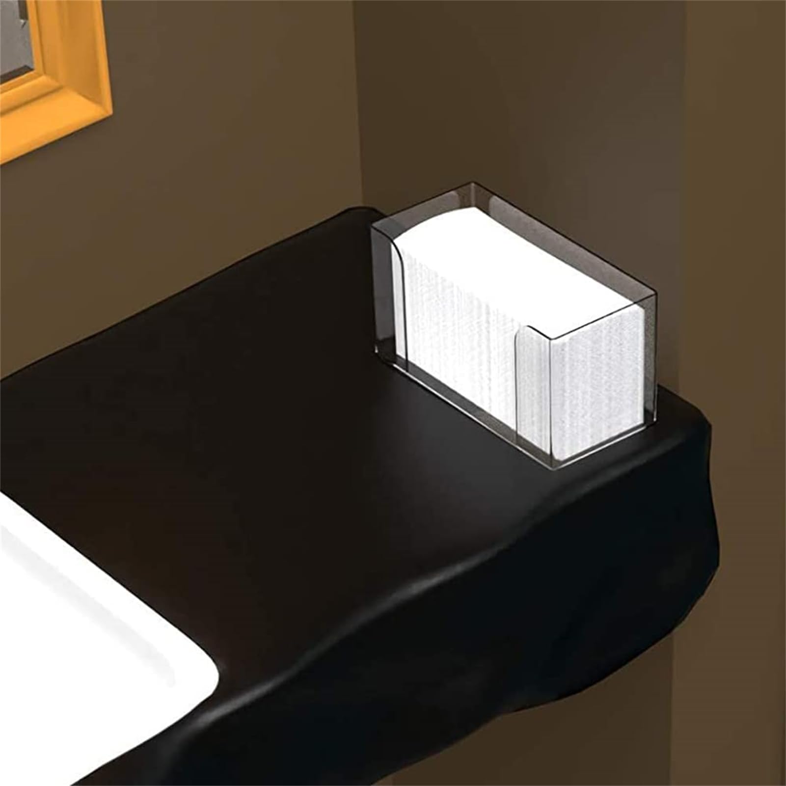 Dispenser di Asciugamani di Carta da Appoggio in Acrilico Trasparente - Porta Asciugamani per Ospiti Adatto per Asciugamani Piegati a Z o C - Capacità 150 Asciugamani - 29 x 10,6 x 17 cm