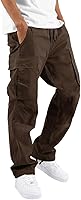 WHOX Men's Cargo Pants: Breathable Cotton-Spandex Hiking Joggers with Adjustable Drawstring & Deep Pockets