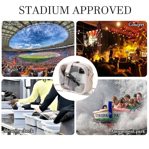 Image of TOBVZOO Clear Bag Stadium Approved, Crossbody Transparent Bag for Concerts Sports Events, Purses for Men & Women