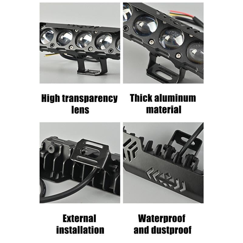 Image of AutoBizarre Car Motorcycle 12V Headlight Led Projector Lamp Dual Color Yellow White Fog Light Metal Body Spotlight Universal for All Bikes Cars SUVs etc. (5 LED, 2 Pcs)