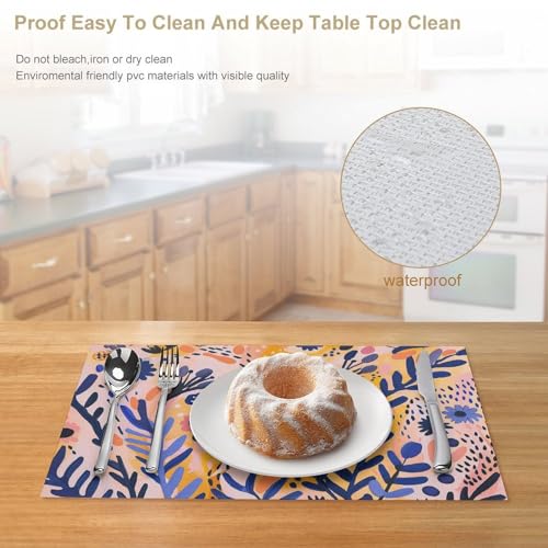 Sets de table faciles à nettoyer en PVC lavable antidérapant pour cuisine - 5