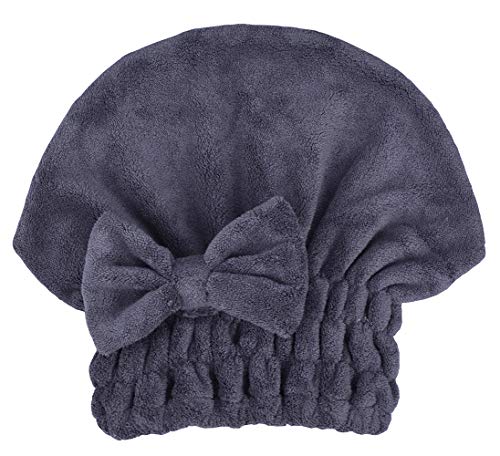 Qiafeiye Microfiber Hair Drying Towel Cap 3-Pack Super Absorbent Quick Dry Magic Hair Turban Wrap For Women Wet Short Or Long Curly Thick Girls Hair Anti Frizz With Button Bathroom Essential thumb #2