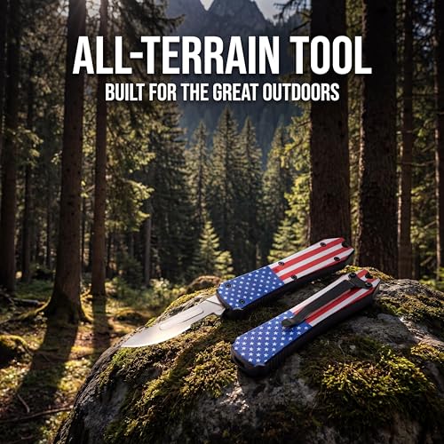 Image of EDC Utility Knife - Folding Utility Knife 2-in-1, 20 Blades, 2.3oz, Full Metal, Red & Blue for Precision Cutting, Box Opening, Everyday Carry