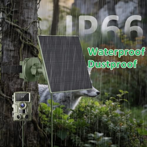 Image of FUTUREZEN 5W Solar Panel for Trail Cameras, DC & USB-C Solar Charger with 5200mAh Battery, 6V /12V Adjustable Output, IP66 Waterproof, 9.8ft Cable