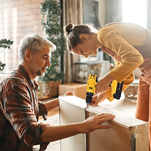 KKnoon 20 V tragbare Akku-Bohrmaschine 3/8-Zoll-Futter Handbohrmaschine Schraubendreher mit 2 Batterien Schnellladegerät… – Bild 8