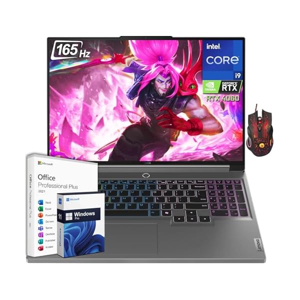 Lenovo Legion 5i 16″ WQXGA 165Hz Gaming Laptop, Intel i9-14900HX Up to 5.8GHz, 32GB DDR5, 1TB SSD, GeForce RTX 4060, RGB Backlit KB, WiFi 6E, FHD Webcam, Microsoft Office Lifetime License & Win11 Pro