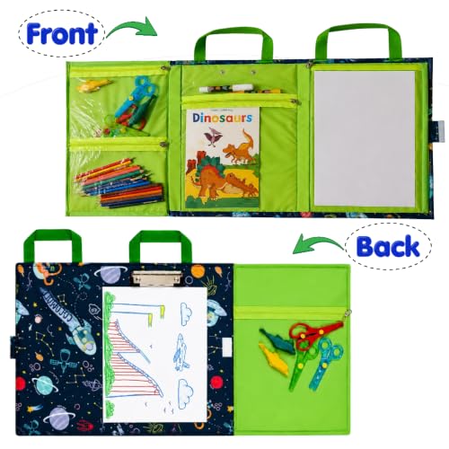 Image of Cocomoco kids Portable Art Folder & Drawing Easel for Kids 4+ Years Old Boys & Girls Convertible and Portable Art Organizer with Storage Compartments and Drawing Board (Single Pack)