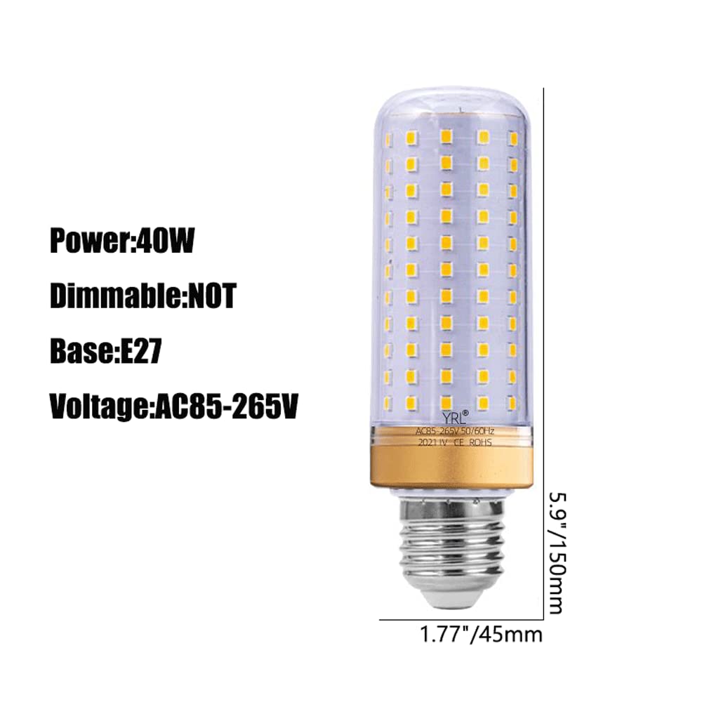 Paquete de 10 Bombillas de luz LED Luz Diurna Luz Blanca cálida 2000 lúmenes, E27 Base Bombilla de luz de maíz LED para Exterior Interior Garaje Almacén Fábrica Taller Calle Patio Trasero