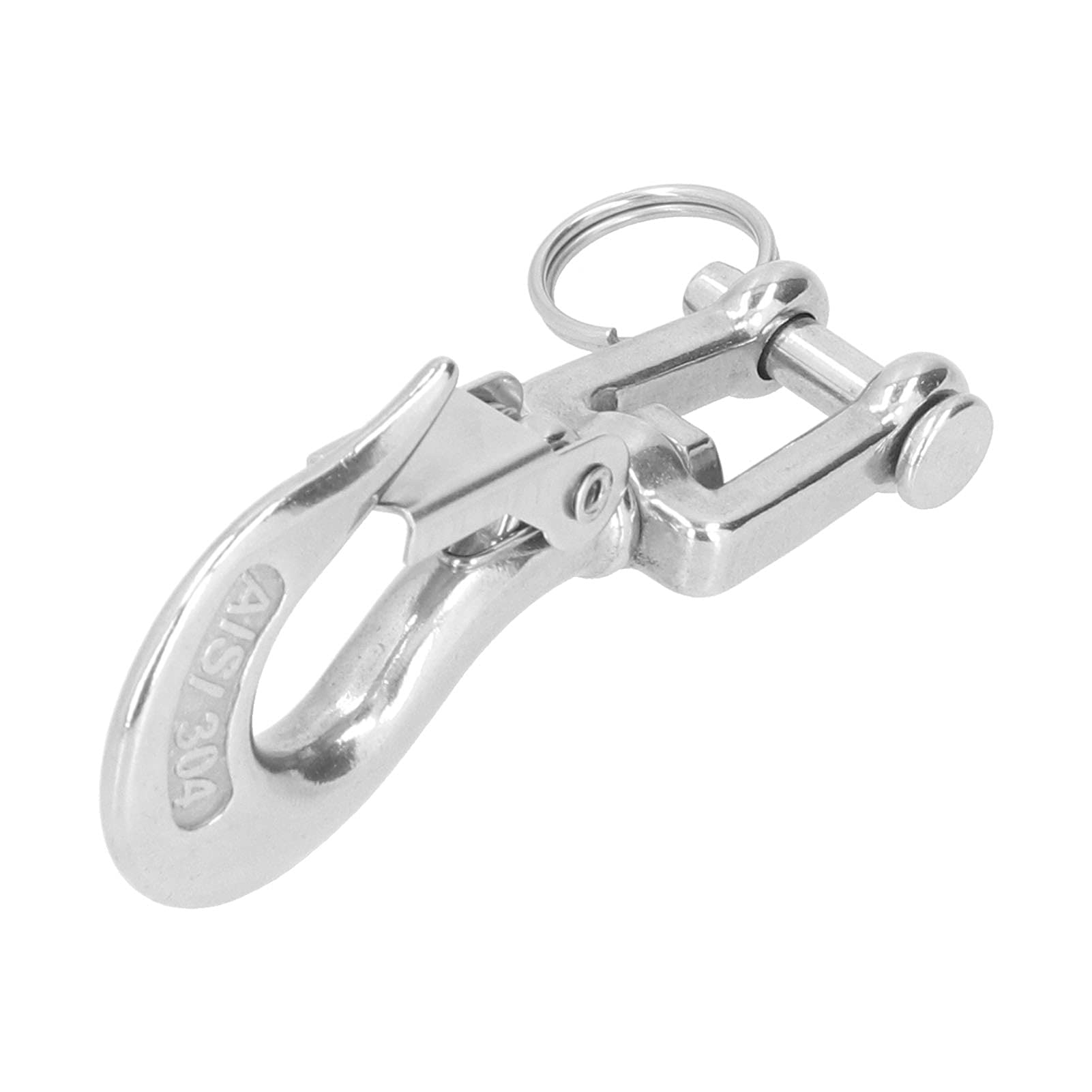 Safety Chain Hooks, Clevis Hook 2Pcs Lifting Clevis Chain Hook Winch Hook 304 Stainless Steel Rigging Accessory with Safety (3/16 (150kg))