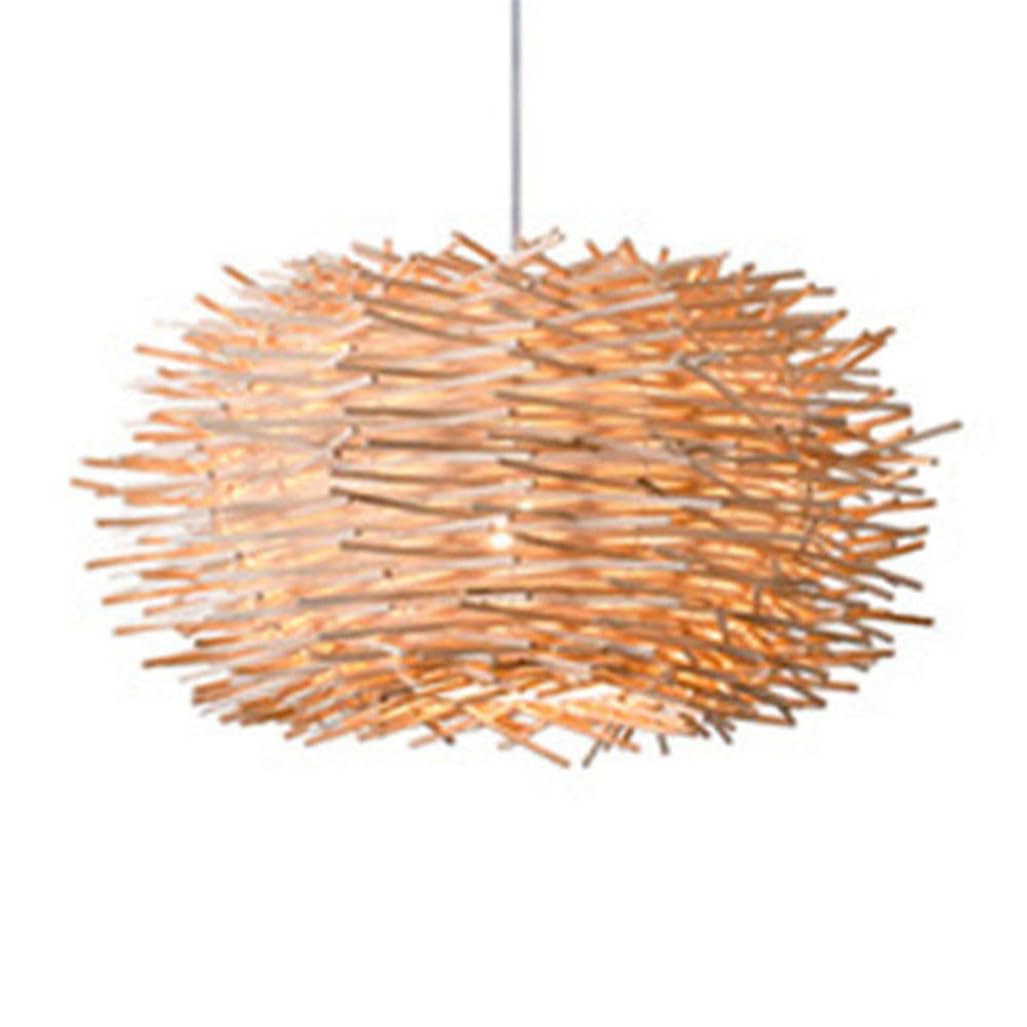 LQZCXMF Bird Nest Rattan Pendant Light Unique Rattan Wicker Ceiling Fixtures Bohemian DIY Handwoven Lamp Shade Coastal Style Ceiling Hanging Lights for Kitchen Island Dining Room - E26 Base