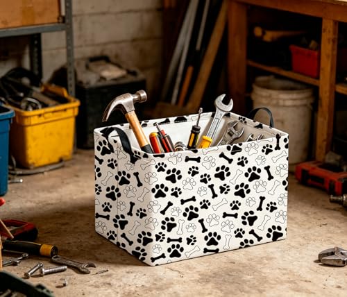 Image of CLOCOR Rectangular Storage Bin, Waterproof Home Organization,Gift Basket(Paw)