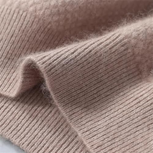 Dcvmvmn Men's Cashmere Large Size Sweater Winter Solid Casual Knitted Pullover Long Sleeve Warm Sweater Brown4