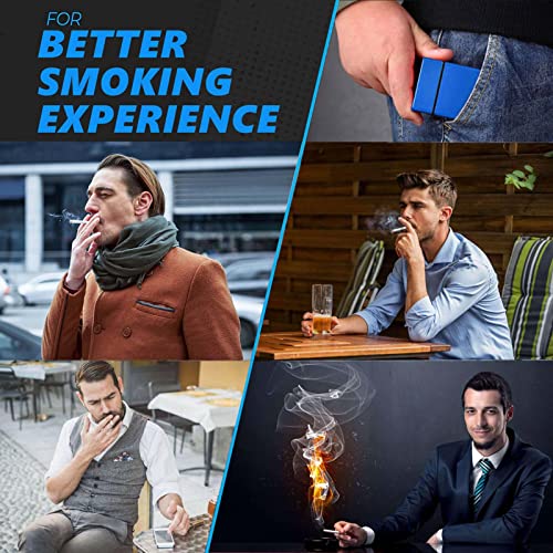 Roygra Cigarette Case 20 Capacity, Aluminum Automatic Slider - 2 Pack (Red + Gold, 85Mm King Size) #TOP5