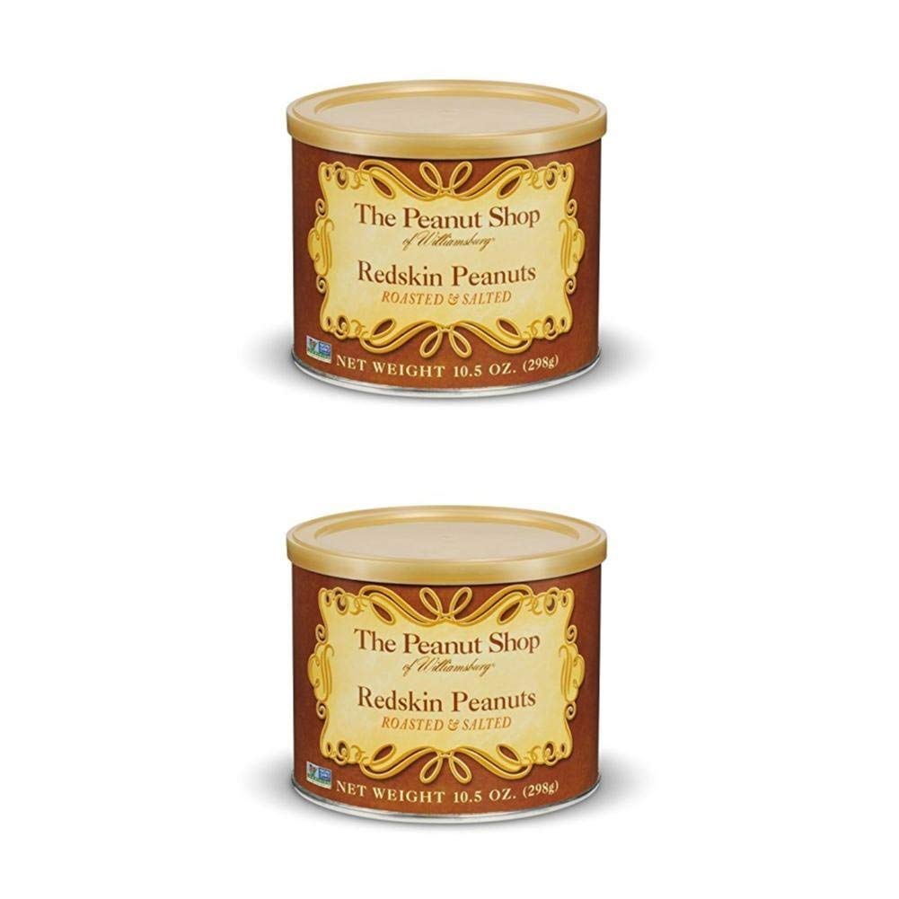The Peanut Shop of Williamsburg Redskin Peanuts, Roasted & Salted, 10.5 Ounce (Pack of 2)