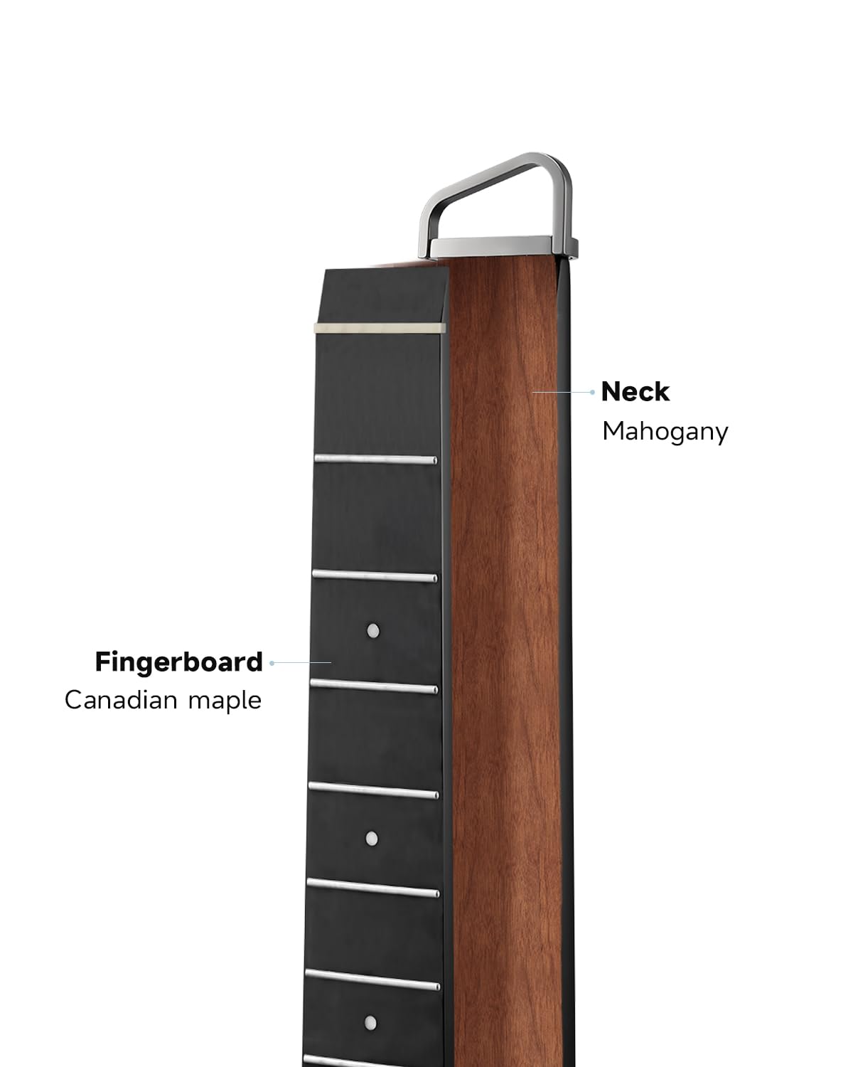Donner Chitarra Acustica Elettrica HUSH I PRO Chitarra da Viaggio con Multiple Modalità di Effetto Smart Kit Guitarra di Auricolari, Gig Bag, Tracolla, Cavo di Ricarica, Nero