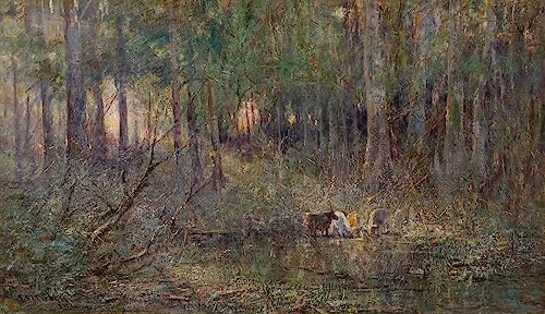 Peinture violet et or Frederick McCubbin pour habiller un mur vide avec art mural 60x90