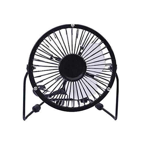 Zedo - Ventilador de Ordenador portátil ultrasilencioso para Estudiantes (Hierro, silencioso, Vertical, 4 Pulgadas, USB de Hierro), Color Negro, Metal, Negro, 17 * 14CM